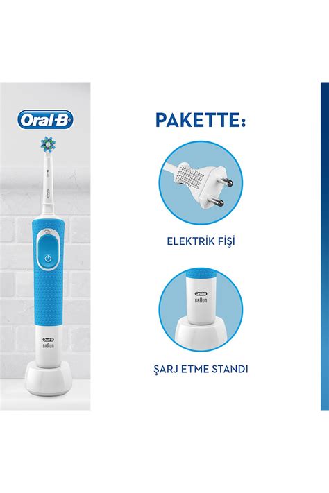 Oral B D100 Şarjlı Diş Fırçası Cross Action Mavi Pro Onar 50ml Diş M