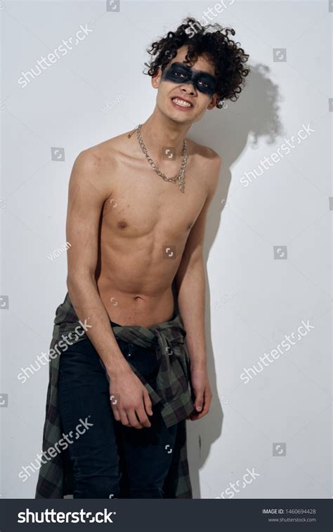 Naked Torso Masquerade Mask Man Face Foto Stok Shutterstock