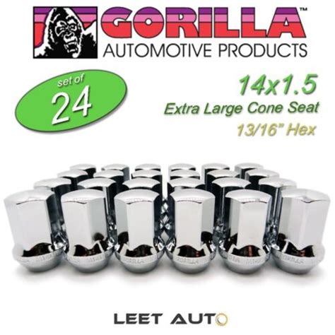 Pc Gorilla Lug Nuts Factory Style Bulge Mm X Chrome