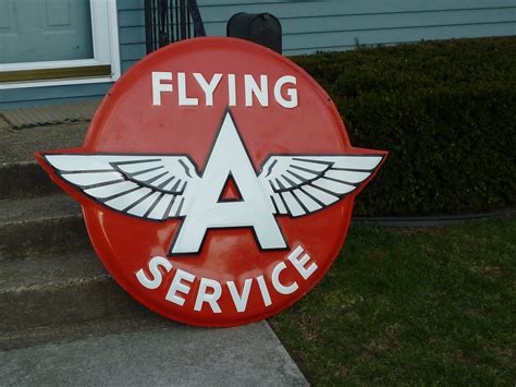 Old Flying A Porcelain Gas Station Sign Obnoxious Antiques