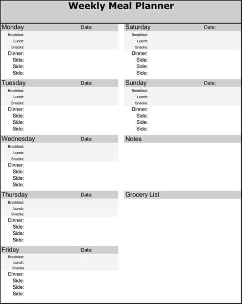 Free Macro Meal Planner Template Excel