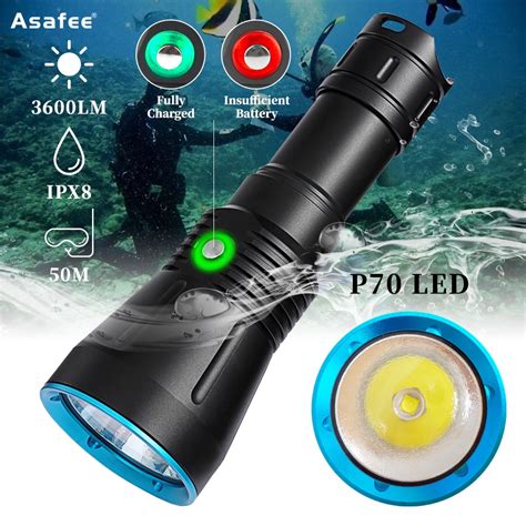 Asafee Da S White Light Lm Professional Diving Flashlight Xhp