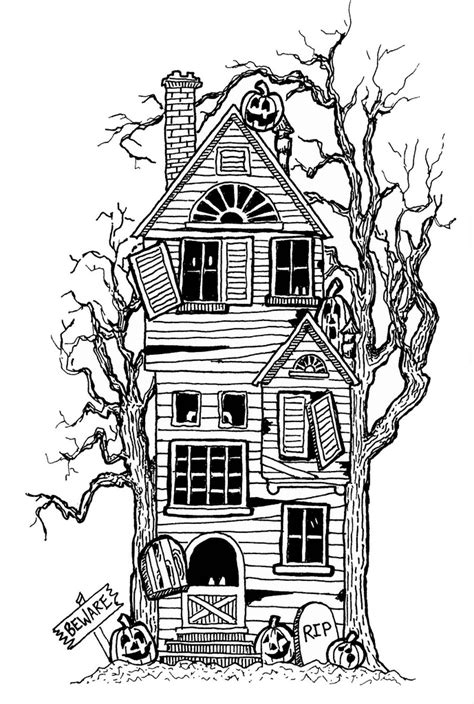 Free Haunted House Clipart Black And White, Download Free Haunted House ...