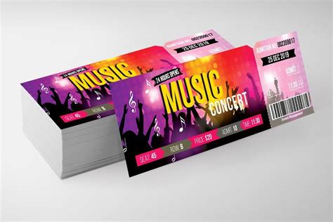 Music Concert Party Pass Templates Music Concert Card Making Designs