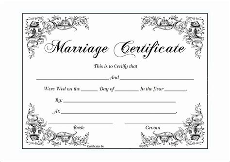 30 Blank Marriage Certificates Printable | Example Document Template