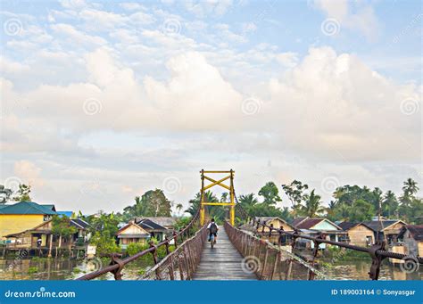 Traditional Bridge Over Martapura River in Lok Baintan, South ...