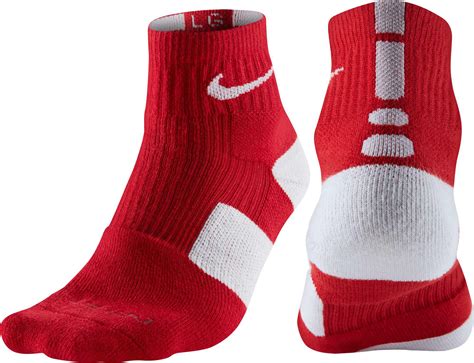 Nike Synthetic Elite High Quarter Basketball Socks in Red/White (Red ...