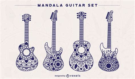 Descarga Vector De Set De Guitarra Mandala