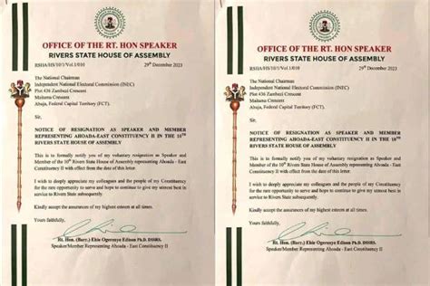 Fubaras Ally Ehie Resigns From Rivers State House Of Assembly