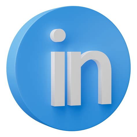 3D linkedin logo icon isolated on transparent background. 22498447 PNG