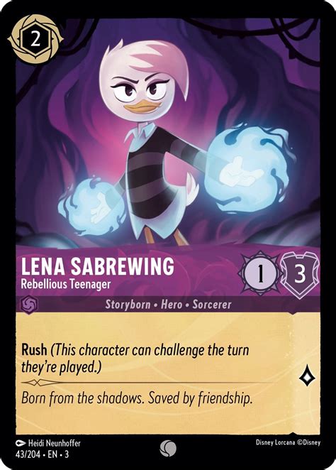 Lena Sabrewing Rebellious Teenager Into The Inklands Disney Lorcana