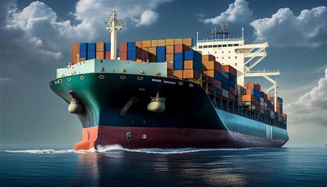 Premium Photo Freight Transportation Shipping Merchant Container Ship