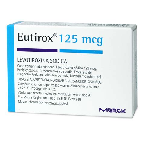 Eutirox 125 Levotiroxina 125 Mcg 50 Comprimidos Cruz Verde