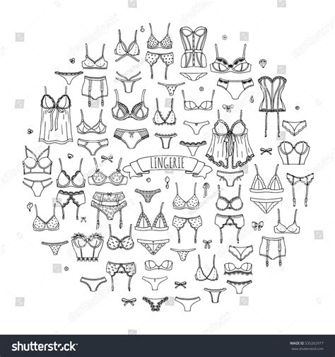 Hand Drawn Doodle Lingerie Icon Set Stock Vector Royalty Free