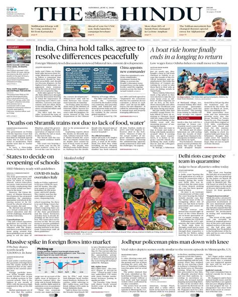 The Hindu Delhi June 6 2020 Newspaper Get Your Digital Subscription