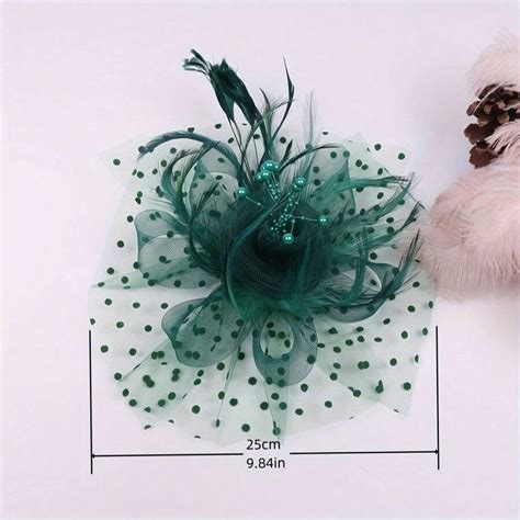 Women S Faux Feather Mesh Flower Fascinators With Headbands And Clips