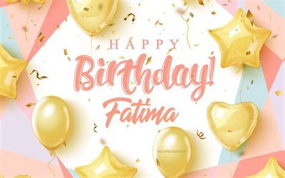 Download wallpapers Happy Birthday Fatima, 4k, Birthday Background with gold balloons, Fatima ...