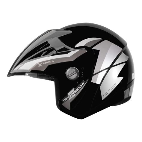 Capacete Aberto Ebf Thunder Open Modelo Force Preto Prata Shopee Brasil