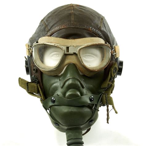 Original U.S. WWII USAAF Aviator Flight Helmet Set - AN6530 Goggles, A – International Military ...