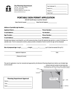 Fillable Online Portable Sign Permit Application Fax Email Print