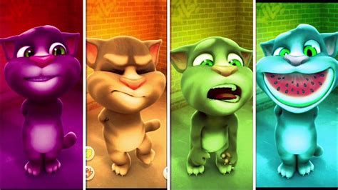 Talking Tom Cat Vs Talking Tom Cat 2 Colors Funny Movement Youtube