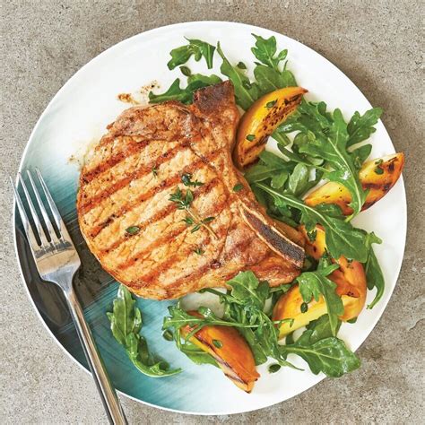 Maple Brined Pork Chops With Grilled Peaches Pork Org