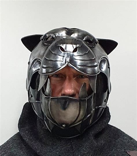 Helmet Of The Evil Tiger Armor Metal Larp Medieval Cosplay Etsy