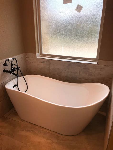 A Free Standing Tub That Roughed In As Well As The Wall Mounted Faucet