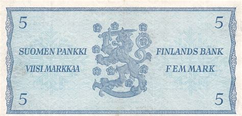 BANK OF FINLAND 5 MARKKAA 1963 VF EBay