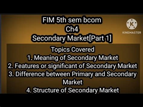 Th Sem Bcom Ch Secondary Market Part Explained In Kannada Youtube