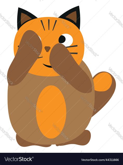 Confused Cat On A White Background Royalty Free Vector Image