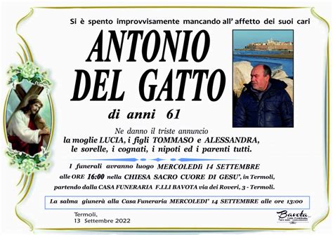 Necrologi Today Annuncio Antonio Del Gatto