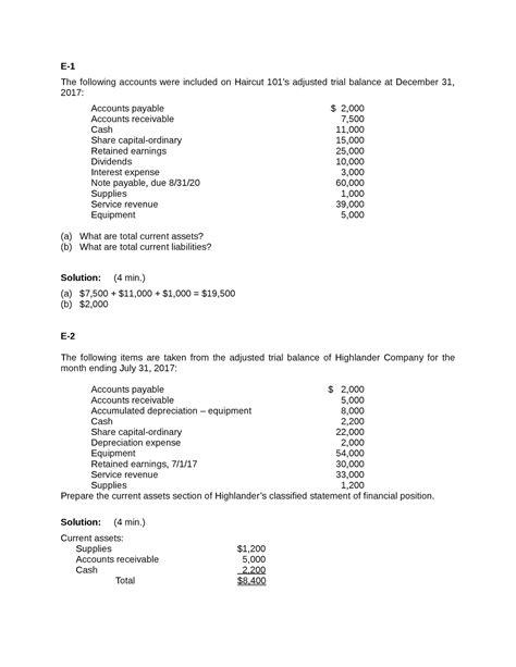 Ch4 ACCt MCQ TES E The Following Accounts Were Included On Haircut