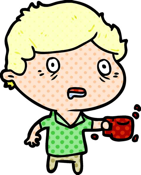 cartoon man jittery from drinking too much coffee 12400792 Vector Art at Vecteezy