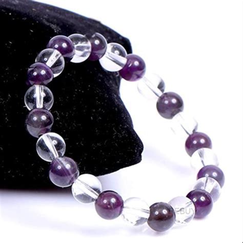 Natural Multicolor Clear Crystal Quartz Sphatik Amethyst Bracelets At