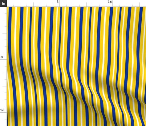 Vertical Blue Yellow White Stripes Fabric | Spoonflower