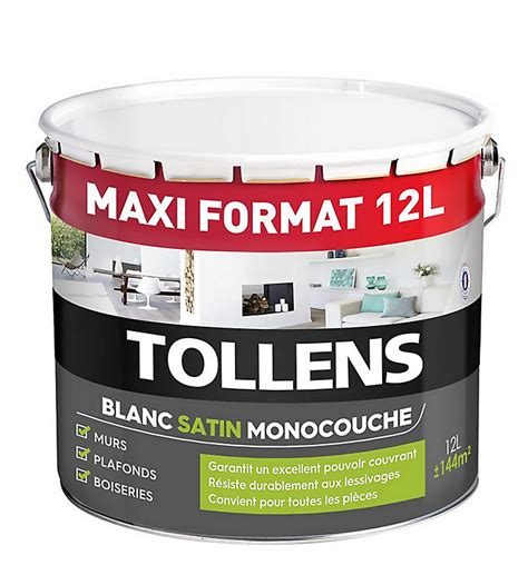 Peinture Murs Plafonds Et Boiseries Tollens Monocouche Blanc Satin 12l