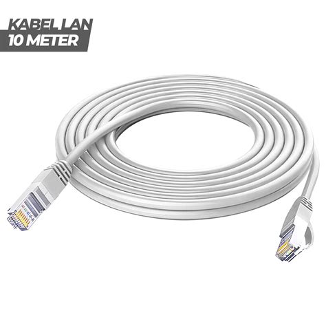 10M Kabel LAN Jaringan 10 Meter UTP jaringan CAT 5e 10m (10meter) + RJ45 Kabel LAN Kabel LAN 10 ...