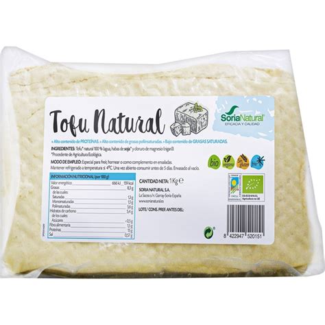 Comprar Tofu natural ecológico sin gluten envase 1 kg SORIA NATURAL