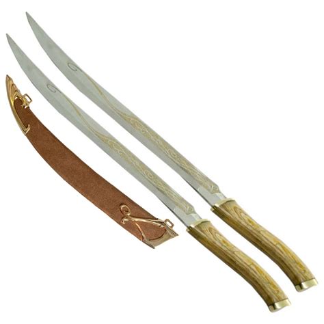 Medieval Double Fighting Short Sword Set With Scabbards-5M3-