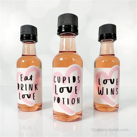 Valentines Day Mini Liquor Bottles Labels For Galentines Day Liquor