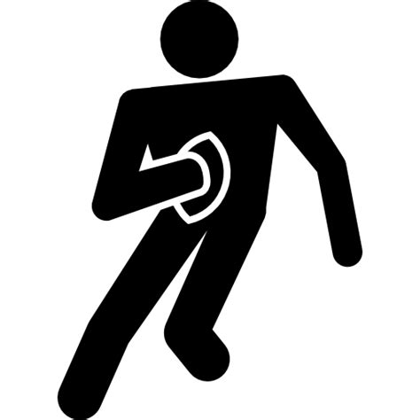 Icono De Jugador De Rugby Corriendo Con La Pelota