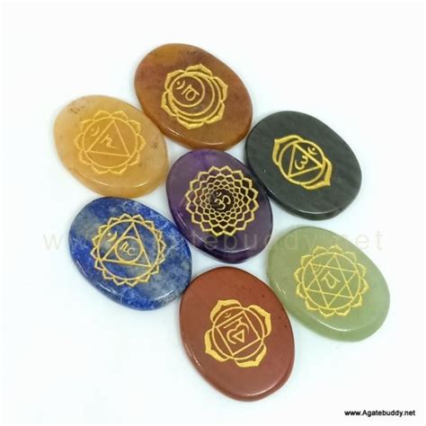 Seven Chakra Reiki Set With Chakra Engraved Box Agate Buddy