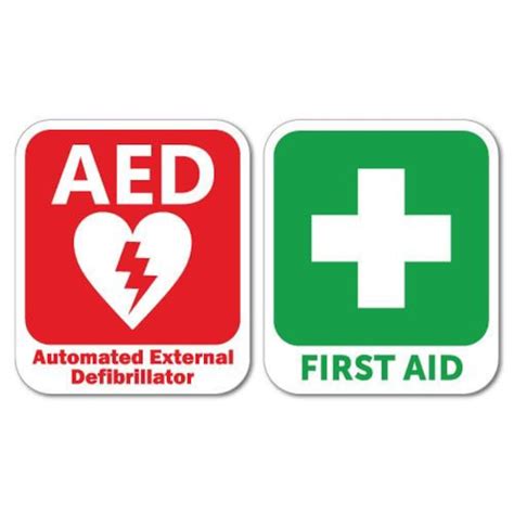 Aed Defibrillator And First Aid Sticker Safety Label Signage Etsy Uk