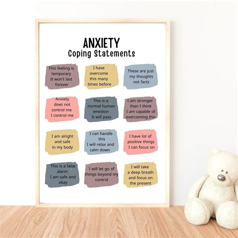 Anxiety Coping Statements, Calm Corner, Positive Affirmations, Therapy