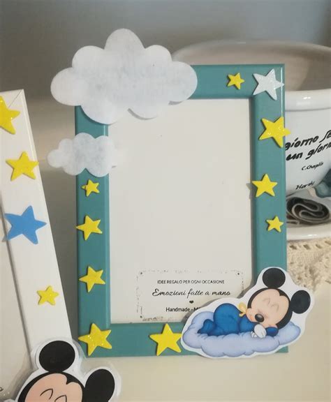 Cornice Nascita Azzurra Bimbo Topolino Personalizzata Con Nome St