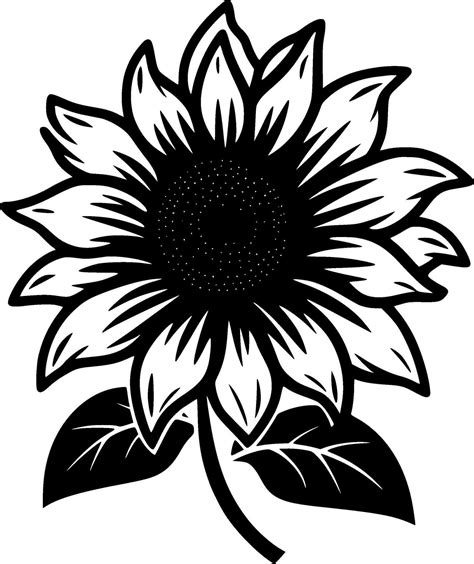 Sunflower Minimalist And Simple Silhouette Vector Illustration