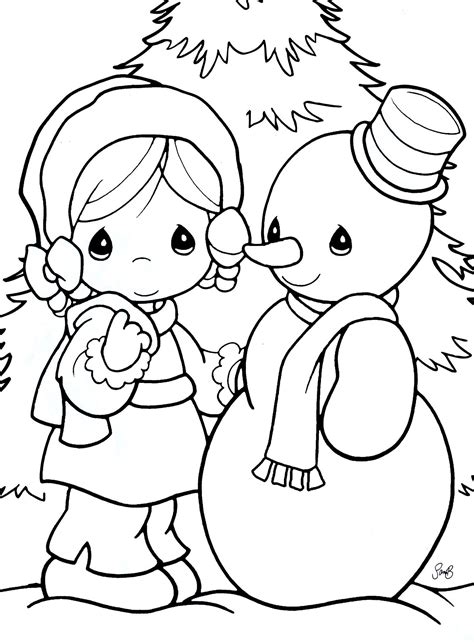 Precious Moments Snowman Coloring Page Coloring Pages