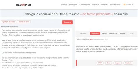 Resumir Textos Largos En Html Herramienta Resumify En Pocas Palabras