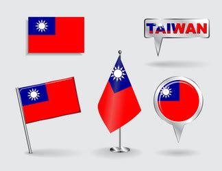 Taiwan Flag Map Pointer Layout Royalty Free Vector Image